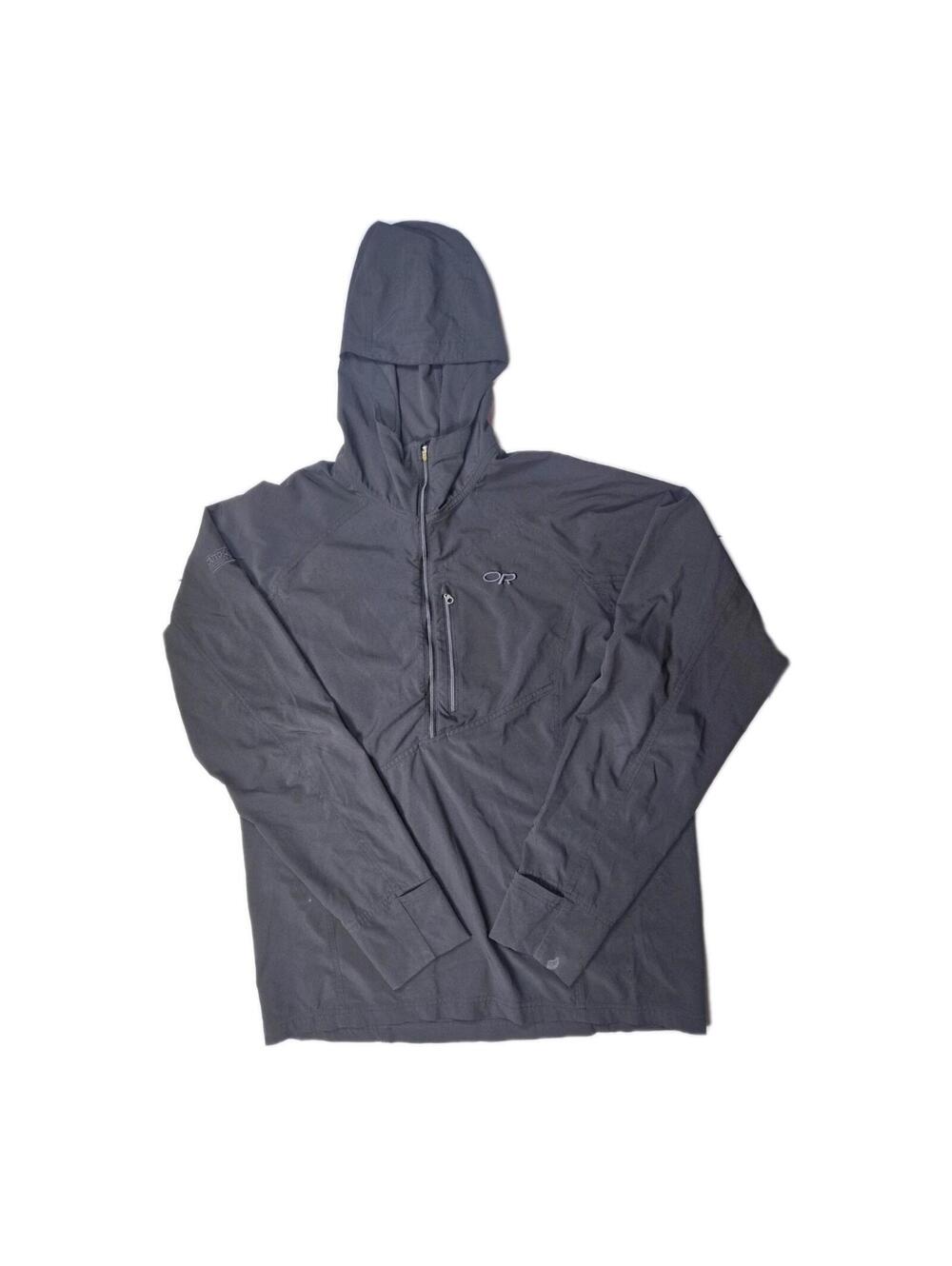 Outdoor Research - Black Lightweight Packable Windbreaker Hooded Jacket - Mens L